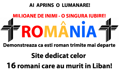 Iti multumesc ca ai aprins o lumanare in memoria celor 16 romani omorati in Liban